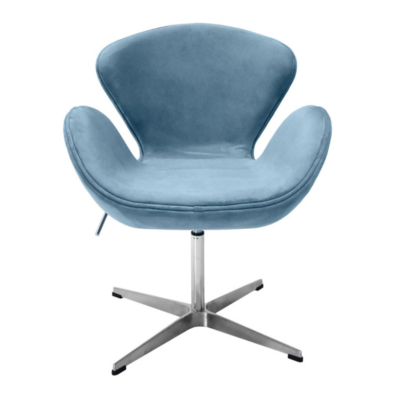 Кресло Swan Chair серый, искуственная замша - фото 2