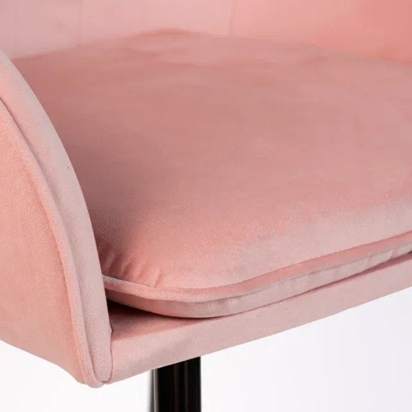 Кресло Сета, барные ножки, пудровый, черный, велюр - фото 10