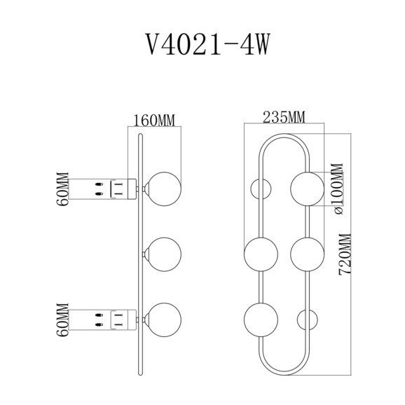 Настенный светильник V4021-4W Krona - фото 2