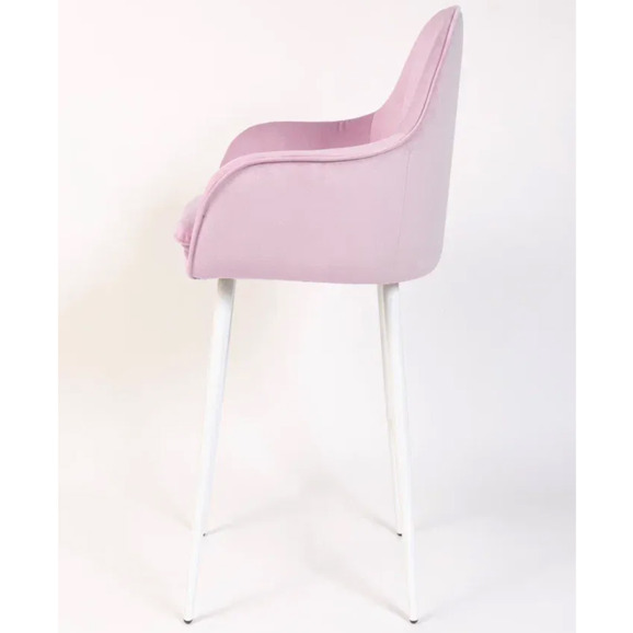 Кресло Сета, барные ножки, сиреневый, белый, велюр - фото 4