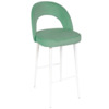 Стул Пиннате, барный, светло-зеленый, белый, велюр