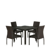 Комплект мебели Аврора, 4 стула, коричневый