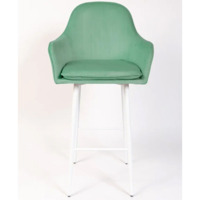 Фотография товара Кресло Сета, барные ножки, светло-зеленый, белый, велюр от компании ChiedoCover.