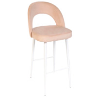 Настоящее фото товара Стул Пиннате, барный, бежевый, белый, велюр, произведённого компанией ChiedoCover