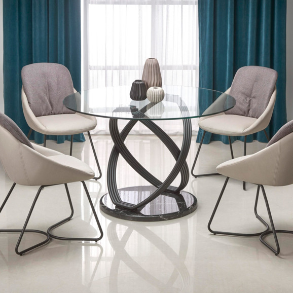 Стол Fable, прозрачный, ножки черные - фото 6