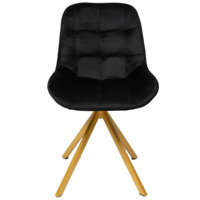 Фотография товара Стул Мускус, пирамида, велюр, черный, золотой от компании ChiedoCover.