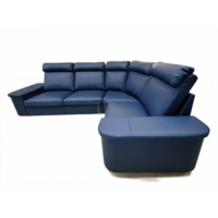 Фотография товара Диван угловой Наполи, нераскладной, экокожа пегасо, темно-синий от компании ChiedoCover.