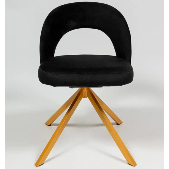 Стул Пиннате, пирамида, черный, золотой, велюр - фото 2