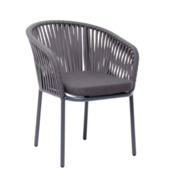 Фотография товара Стул Бордо плетеный из роупа, ткань темно-серая 027 от компании ChiedoCover.