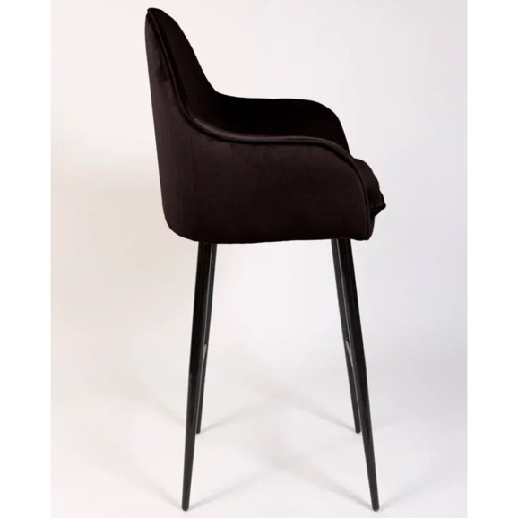 Кресло Сета, барные ножки, коричневый, черный, велюр - фото 7