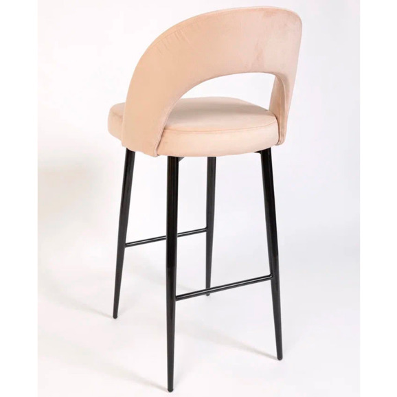 Стул Пиннате, барный, бежевый, черный, велюр - фото 4