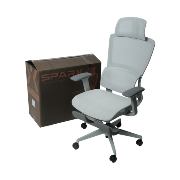 Офисное поворотное кресло Sparx frs-8 luster white, ткань / сетка, белый - фото 11