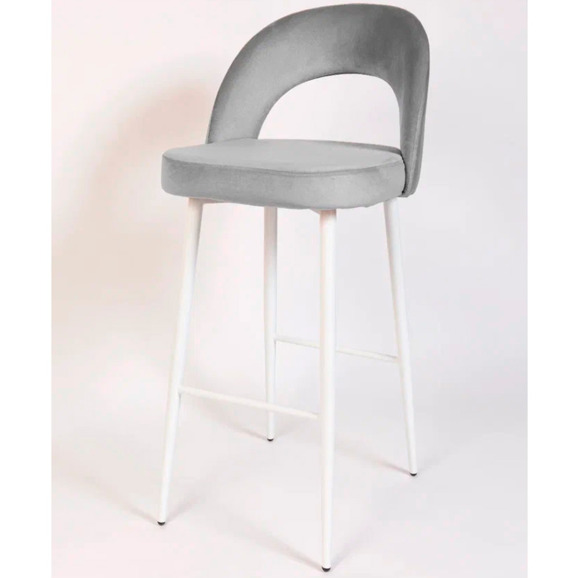 Стул Пиннате, барный, светло-серый, белый, велюр - фото 3
