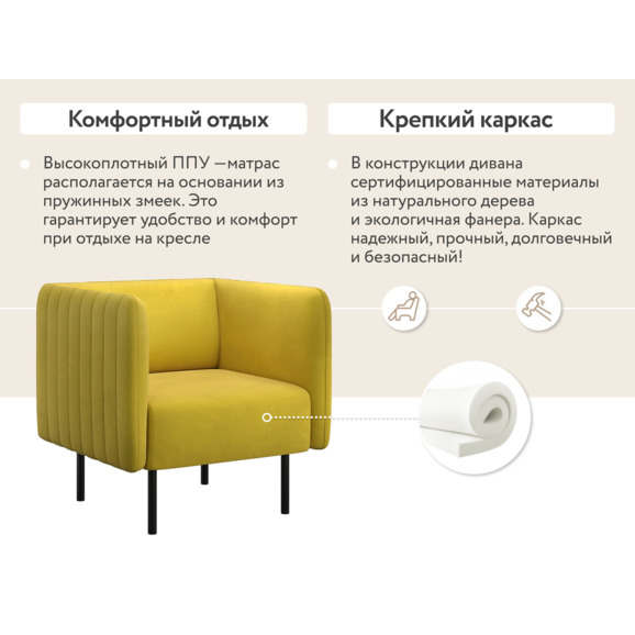 Кресло Рио, горчичное - фото 5