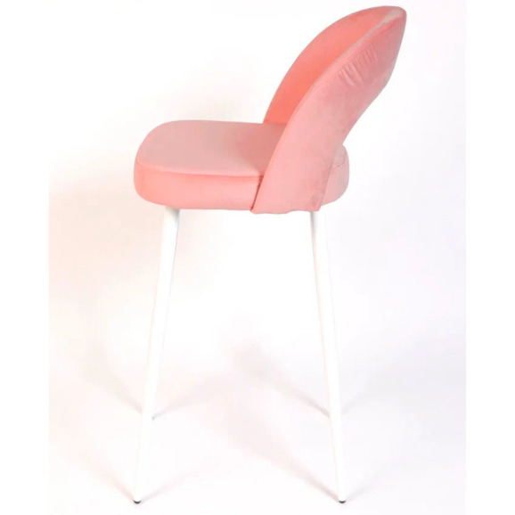 Стул Пиннате, барный, пудровый, белый, велюр - фото 4