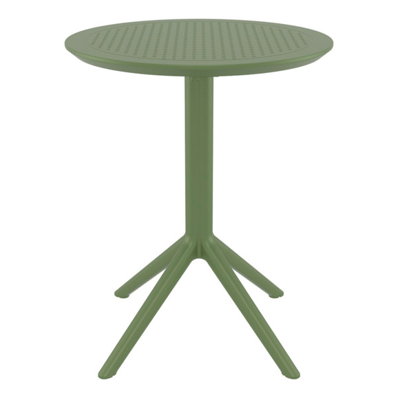 Стол пластиковый складной Sky Folding Table Ø60, оливковый - фото 2
