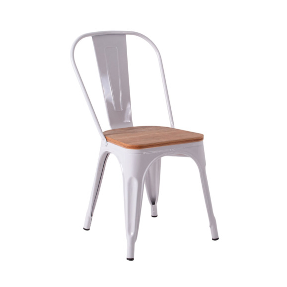 Стул Tolix Wood, белый Стул Tolix Wood, белый - фото 1