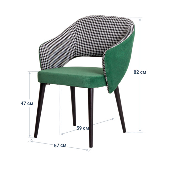 Стул Fly, велюр Velvet lux 28, жаккард Moris 10, ножки бук - фото 4
