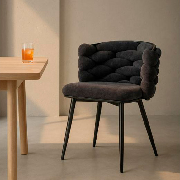 Стул на металлокаркасе Rendi gray-blue / black - фото 7