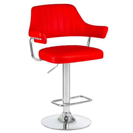 Барный стул КРАКОВ, экокожа красная - фото 1