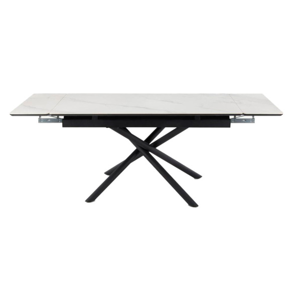 Керамический стол Мэриан 140 (200) х 80 snow alpin white / черный - фото 4