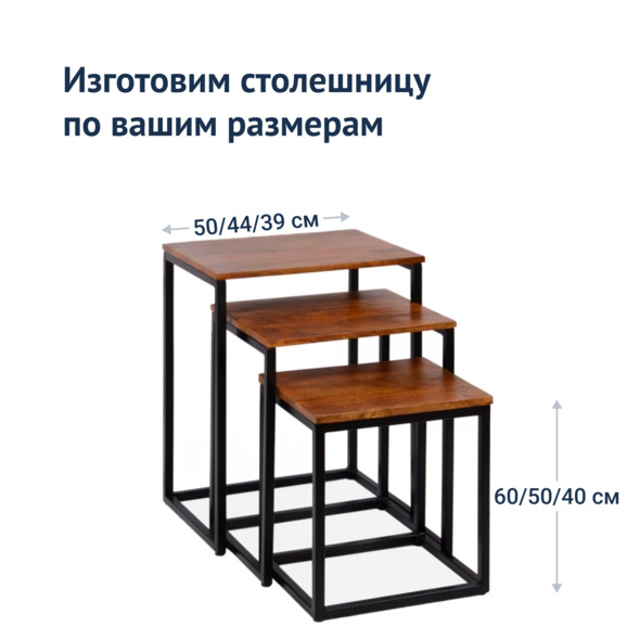 Стол Мерсер, темно-коричневая столешница, черный каркас - фото 8