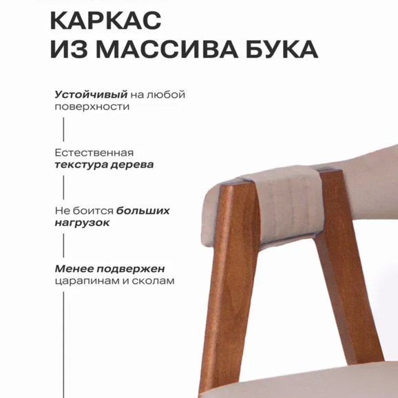 Полукресло Дольче, велюр Велютто 04, каркас орех - фото 5