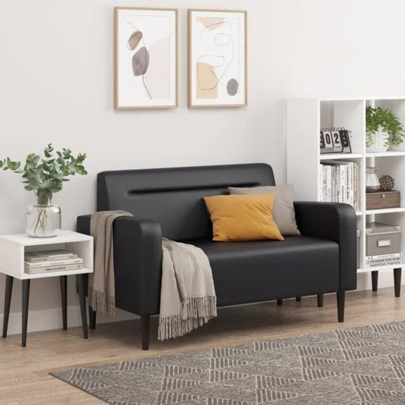 Диван Папилла, экокожа, 132 см, черный - фото 4