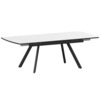 Стол раздвижной Фэйвор, супер белый, черный муар