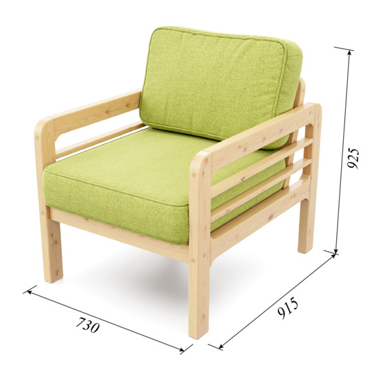 Кресло Эмма зеленое, сосна - фото 6