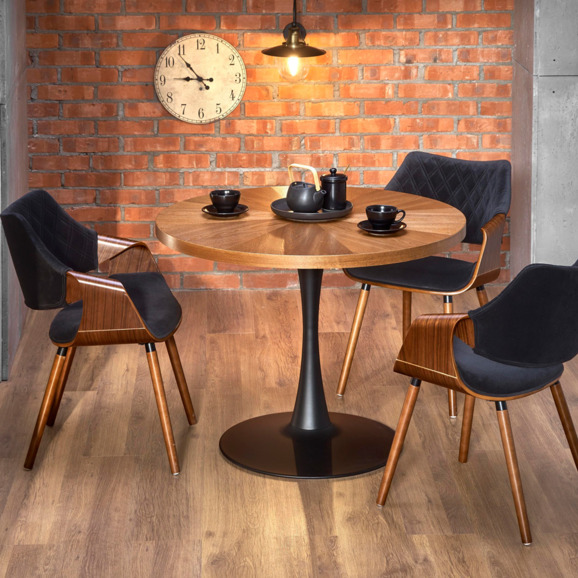 Стол круглый Symbol, орех, ножки черные Стол круглый Symbol, орех, ножки черные - фото 4