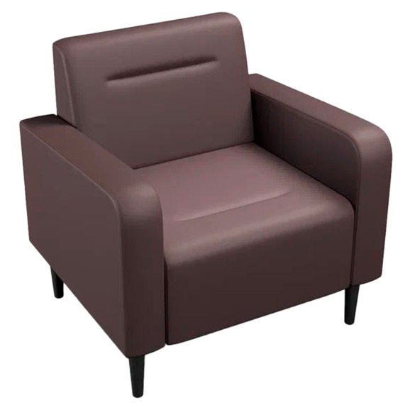 Кресло Папилла, экокожа, коричневый - фото 1