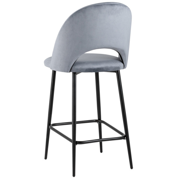 Стул полубарный Меган SN, велюр, серый - фото 5