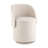 Настоящее фото товара Пуф-трансформер Таунсвилл вращающийся с ящиком, букле молочный, произведённого компанией ChiedoCover