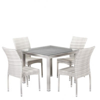 Настоящее фото товара Комплект мебели Аврора, 4 стула, латте, произведённого компанией ChiedoCover