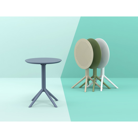 Стол пластиковый складной Sky Folding Table Ø60, белый - фото 7