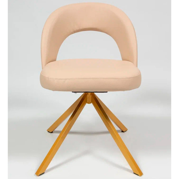 Стул Пиннате, пирамида, бежевый, золотой, кожа - фото 2