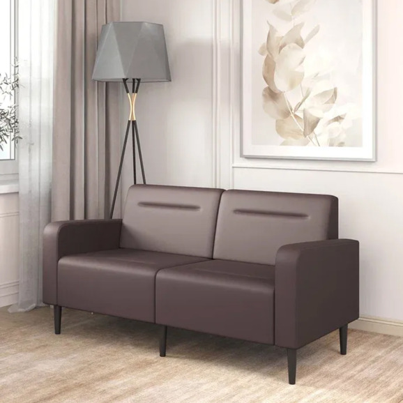 Диван Папилла, экокожа, 162 см, коричневый - фото 4