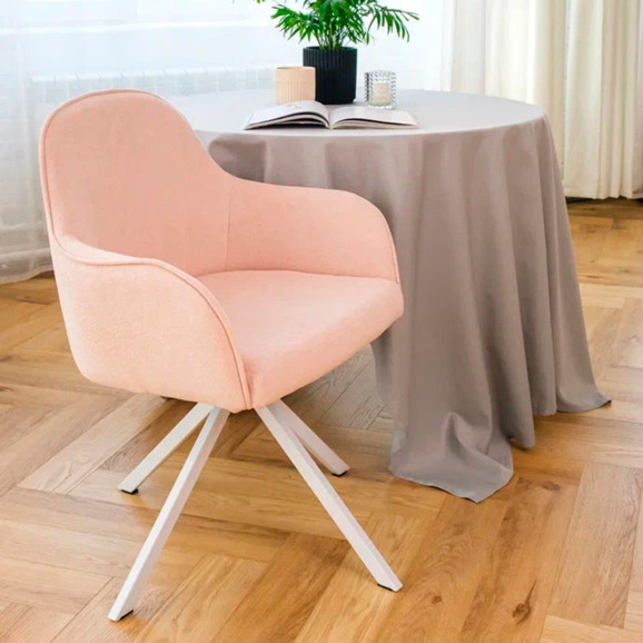 Кресло Сета, пирамида, розовый, белый, букле - фото 9