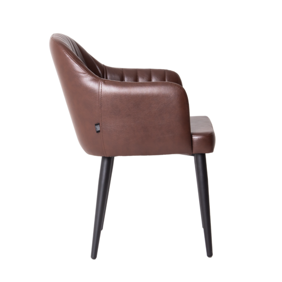 Стул Тюльпан, экокожа Galaxy Brown, ножки металл 40*20 RAL 9005 - фото 6