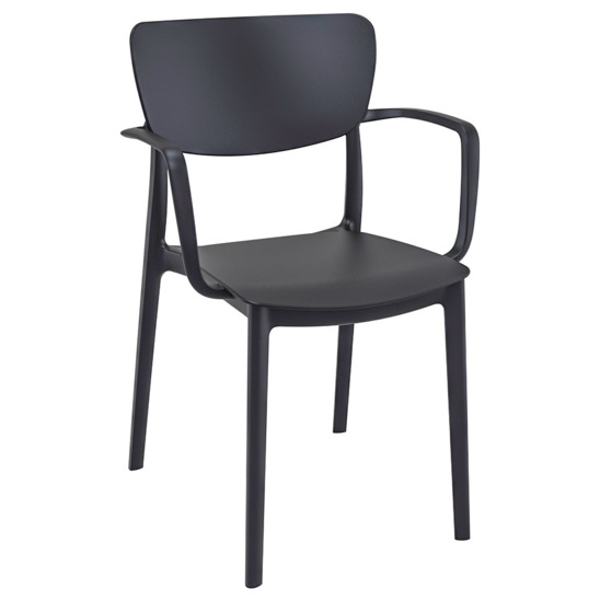 Кресло пластиковое Lisa, черный - фото 1