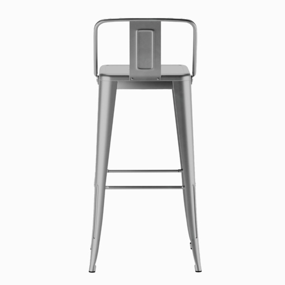 Стул Tolix со спинкой барный, серебрянный - фото 4