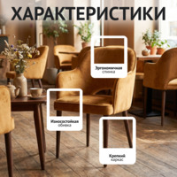 Фотография товара Стул Роза, велюр Тедди 960, ножки бук морилка светлый орех от компании ChiedoCover.