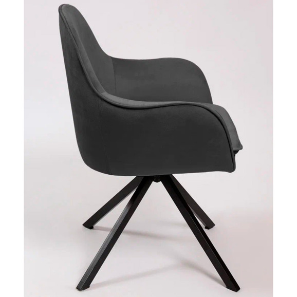 Кресло Сета, пирамида, поворотное основание, серый, черный, велюр - фото 3