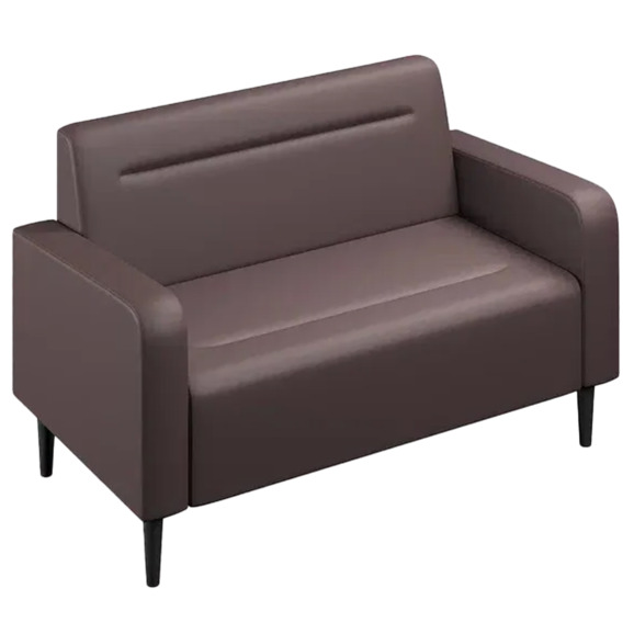 Диван Папилла, экокожа, 132 см, коричневый - фото 1