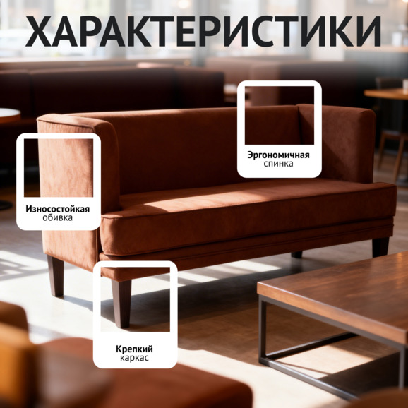 Диван Дуплет, велюр Велютто 24, ножки бук морилка черная - фото 2