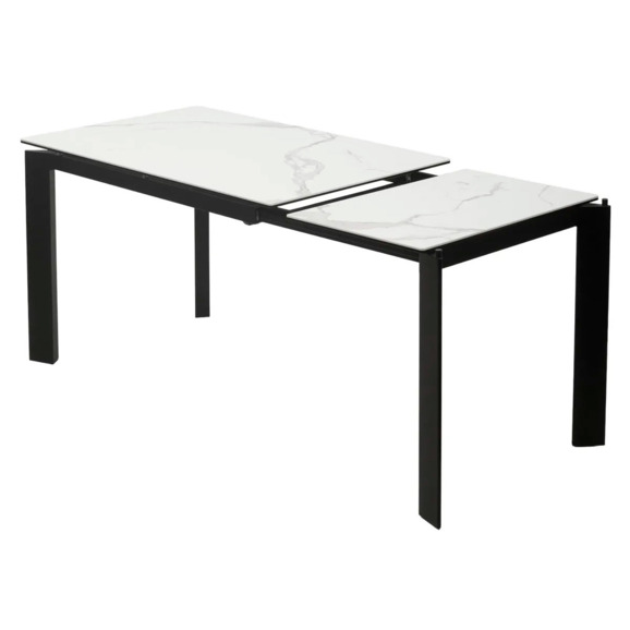 Стол Corner 120 Matte statuario Белый мрамор матовый керамика, черный каркас - фото 4