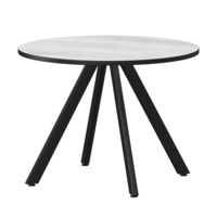 Настоящее фото товара Стол нераздвижной Лаки мини 800мм, фрост, черный муар, произведённого компанией ChiedoCover