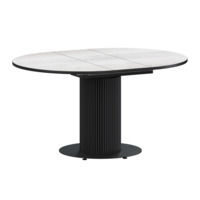 Настоящее фото товара Стол раздвижной Амор 1000+300, фрост, черный муар, произведённого компанией ChiedoCover