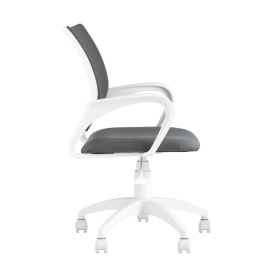 Кресло офисное TopChairs ST-BASIC-W серый крестовина пластик белый - фото 3